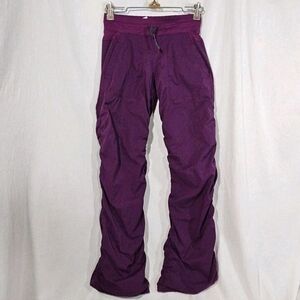 Ivivva Live Move Lululemon Studio Dance Pants Purple Youth Girls 10 Ruched Lined